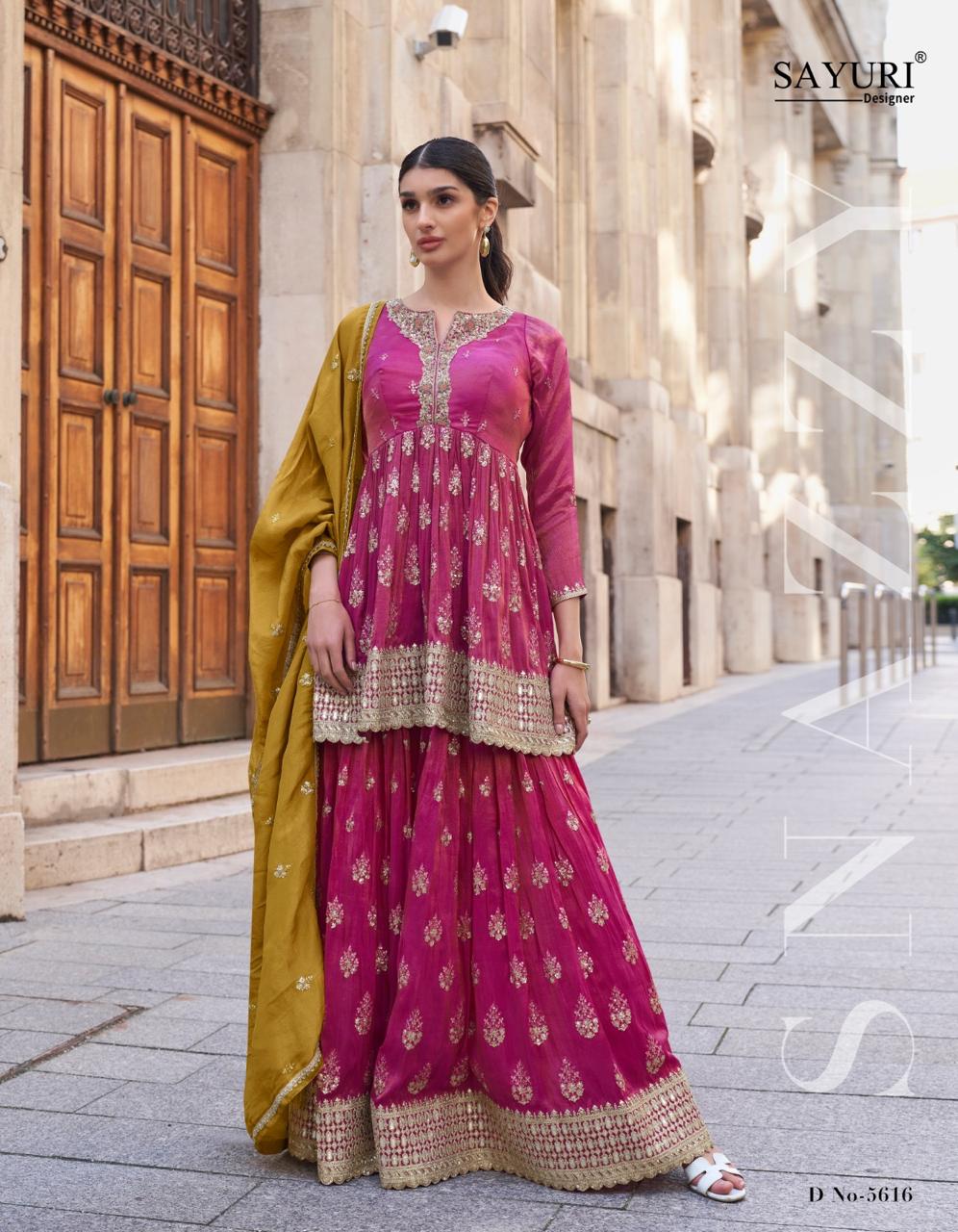 Elegant Shimmer Embroidered Dress with Dupatta