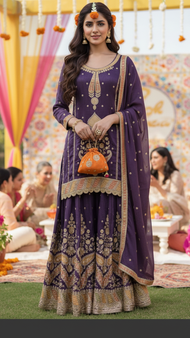 Embroidered Shimmer Silk Ethnic Set with Tabi Silk Dupatta – Multiple Colours