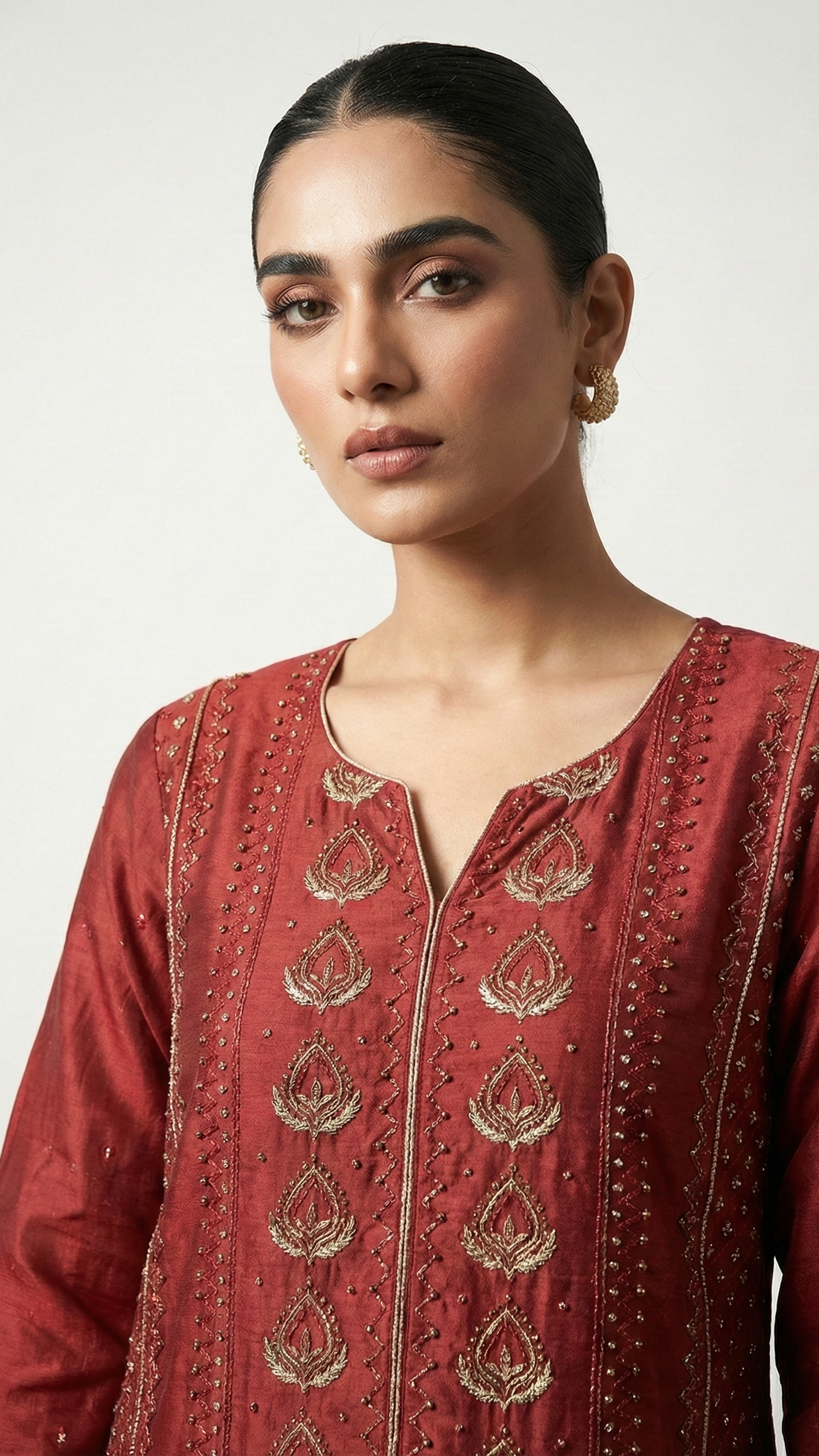 Pure Mulchanderi Chikankari Straight Suit Set with Matching Pants – Luxury Style