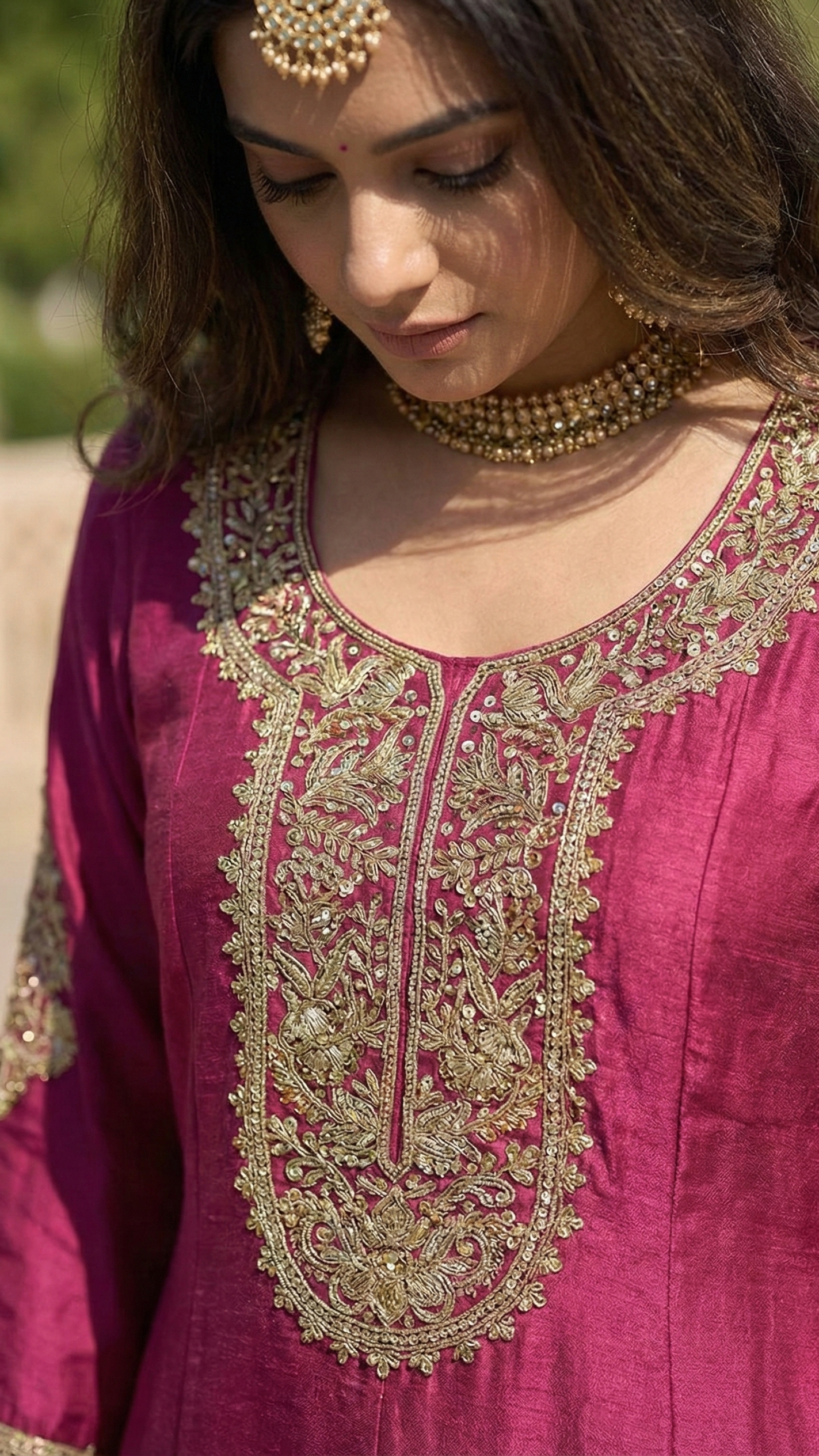 Royal Afgani Suit Set in Heavy Chinon with Embroidered Dupatta
