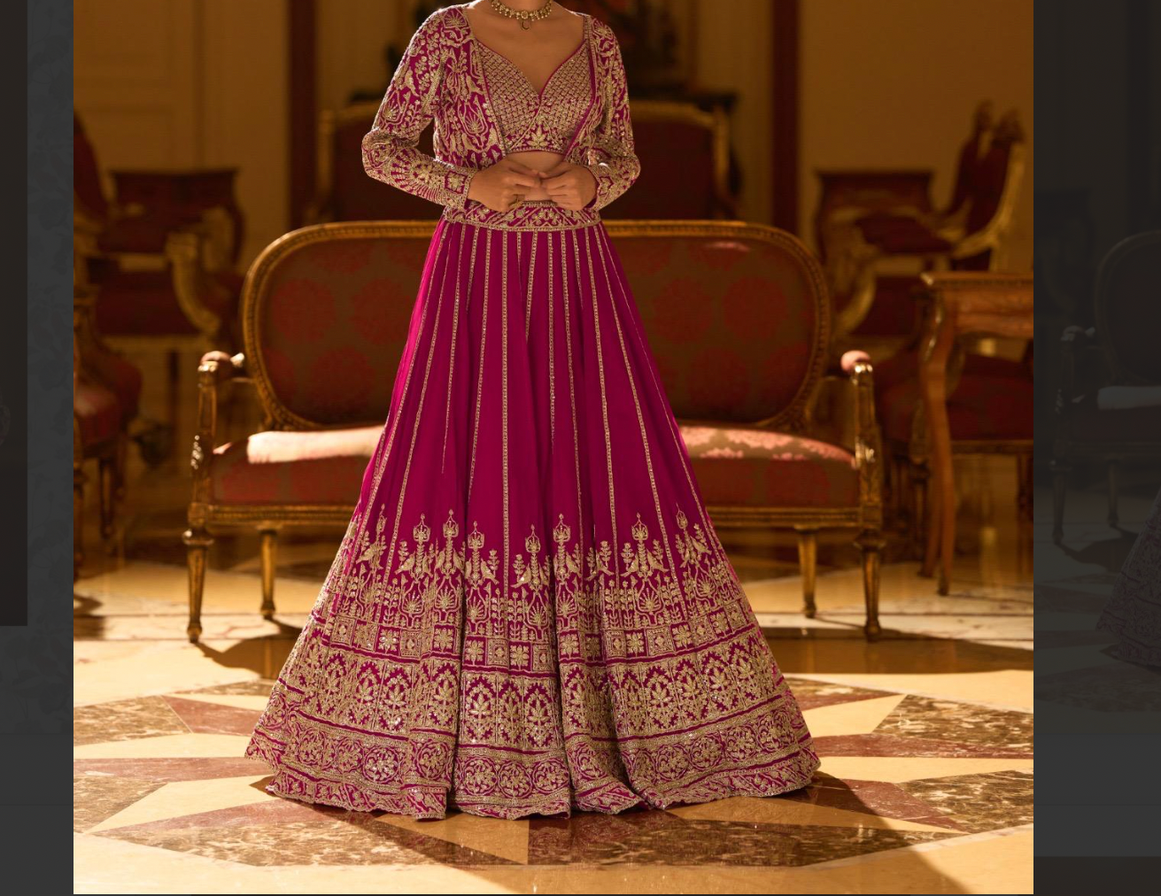 Rani Pink Premium Georgette Lehenga with Heavy Embroidered Blouse & Shrug