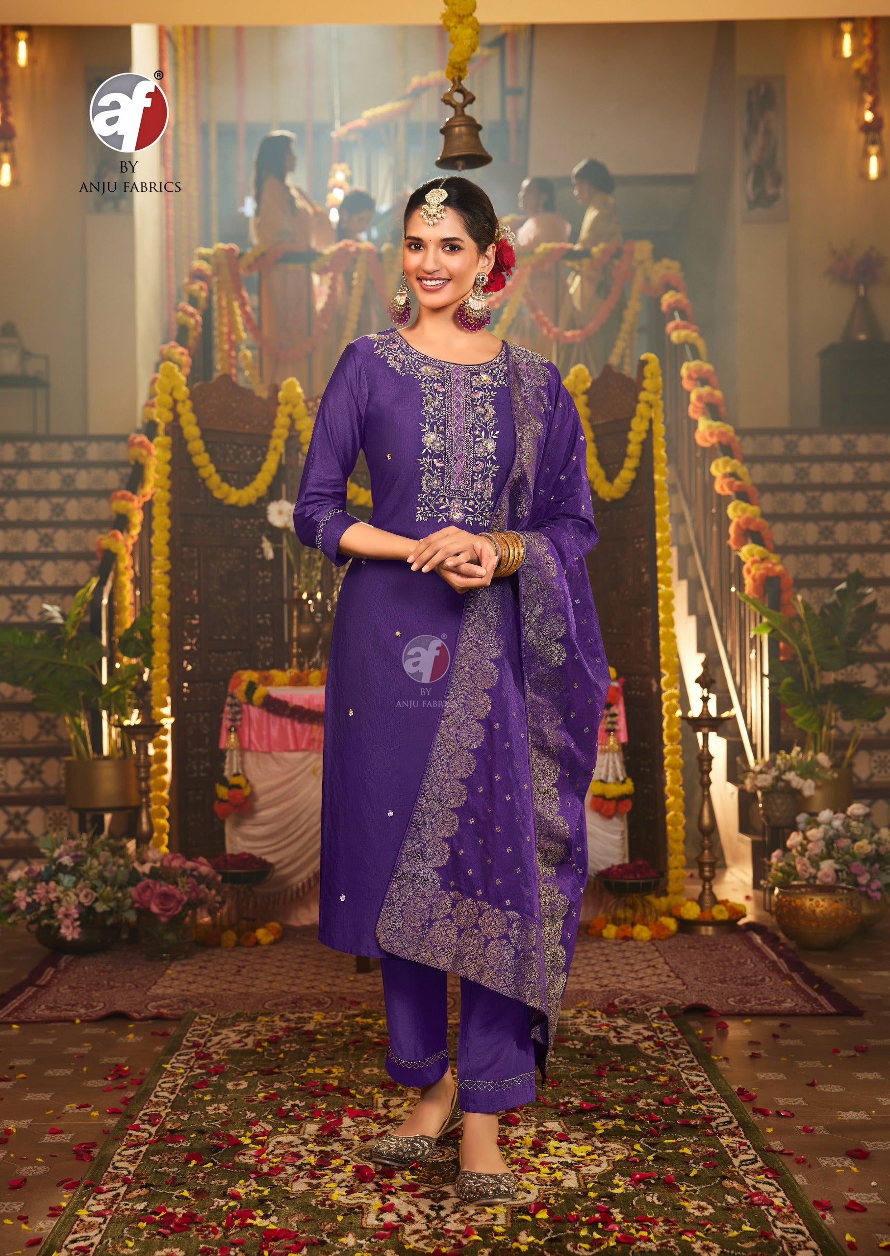 Viscose Nylon Kurti Set with Heavy Jacquard Dupatta