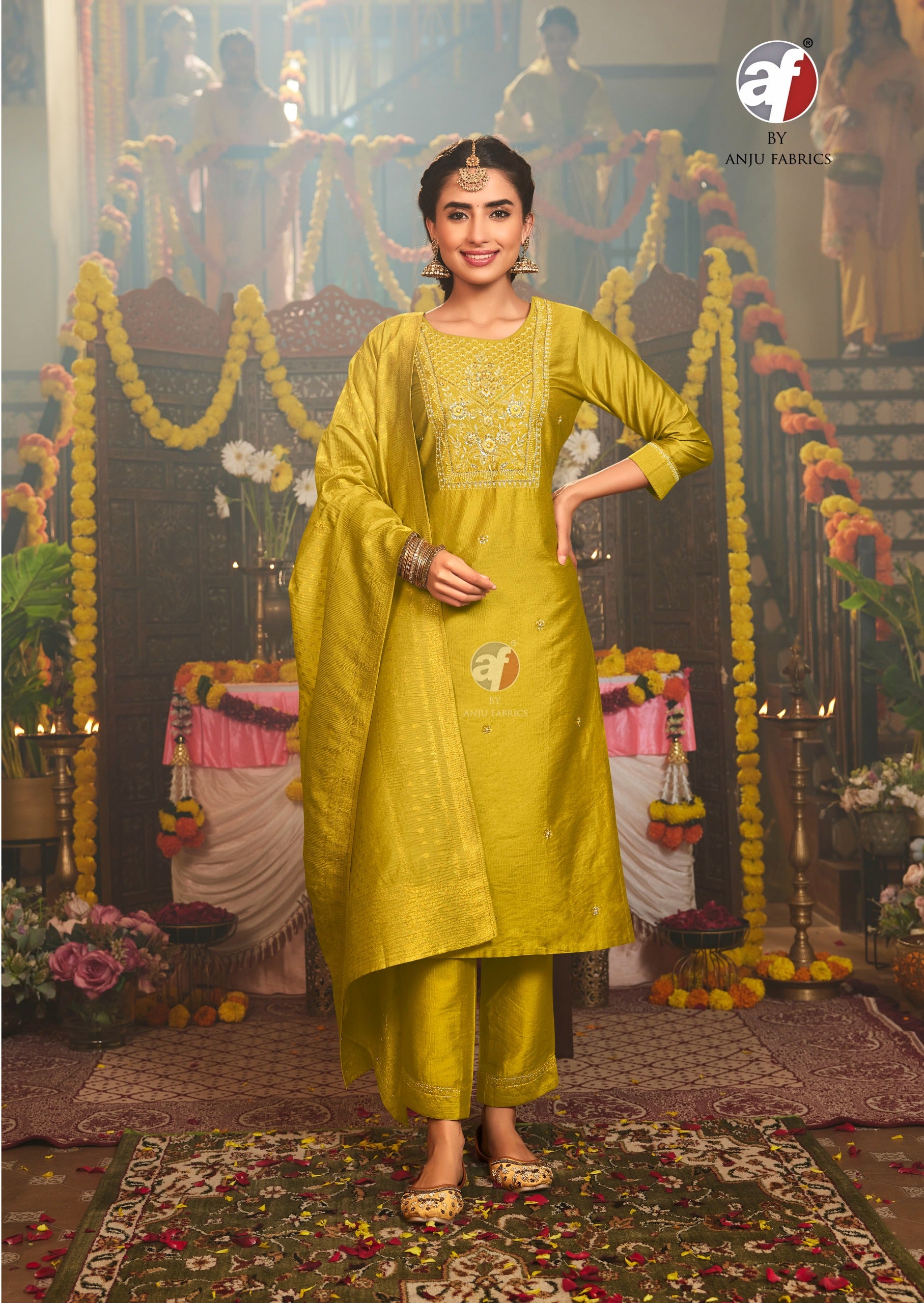 Viscose Nylon Kurti Set with Heavy Jacquard Dupatta