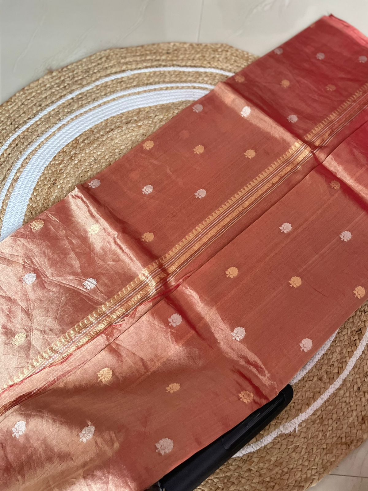 Pure Tissue Silk Saree with Gold and Zari Weaving