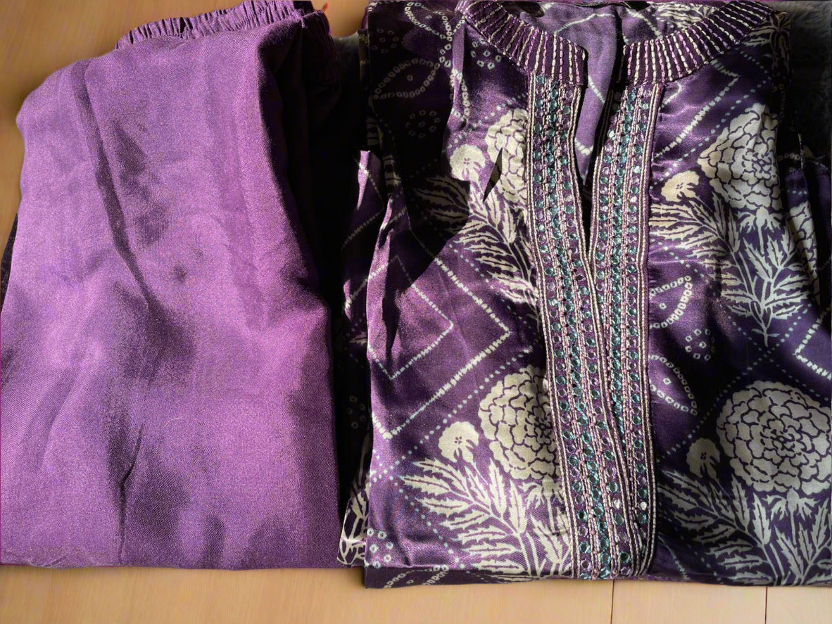 Luxurious Gajji Silk Co-ord Set with Palazzo Pants