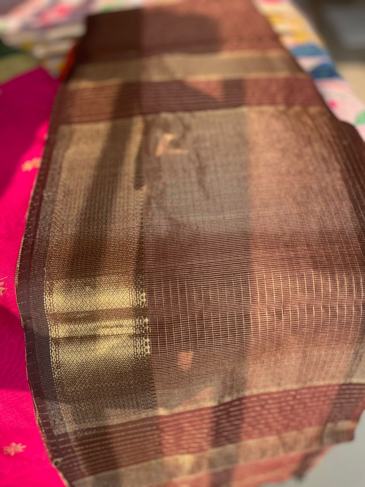Handcrafted Maheshwari Silk Cotton Saree with Elegant Patterns