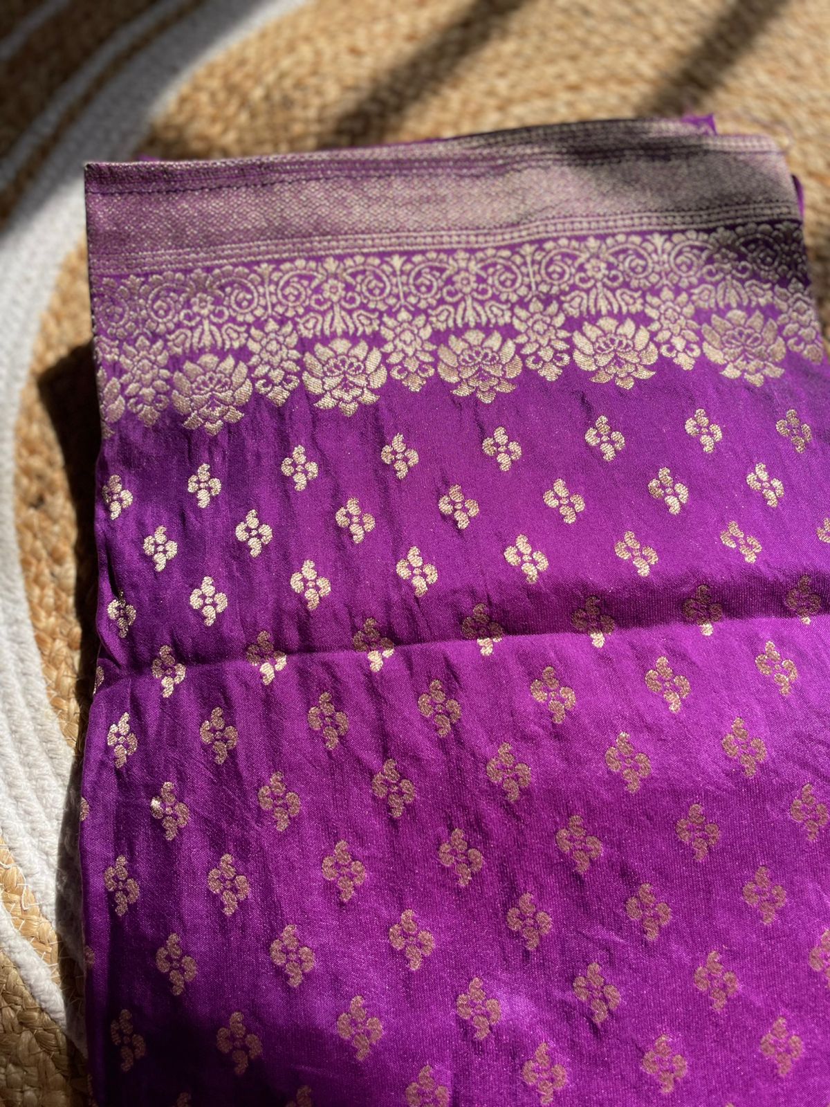 Luxurious Russian Silk Purple Zardosi Work Suit Set – Festive & Party Wear
