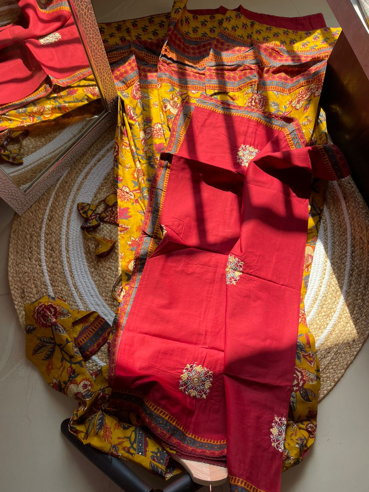 IndiWesto Cotton Anarkali Suit – Handblock Printed Ethnic Wear