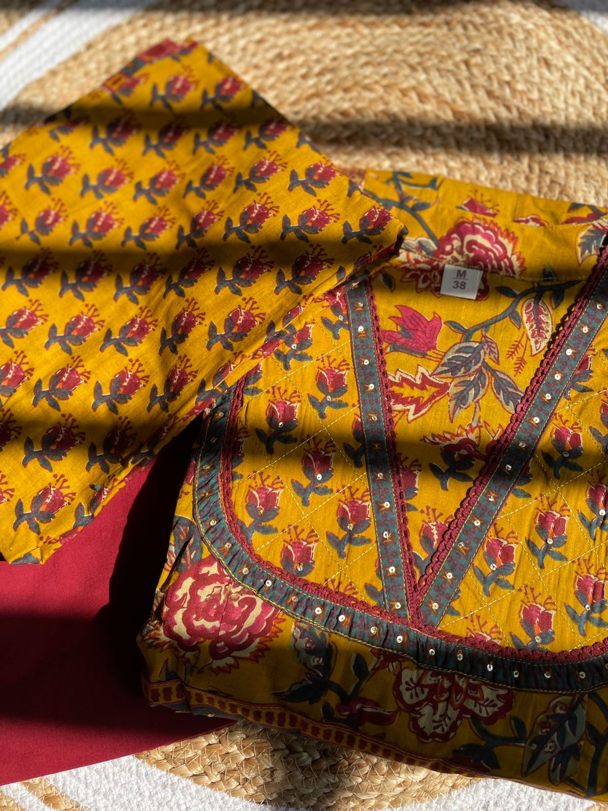 IndiWesto Cotton Anarkali Suit – Handblock Printed Ethnic Wear