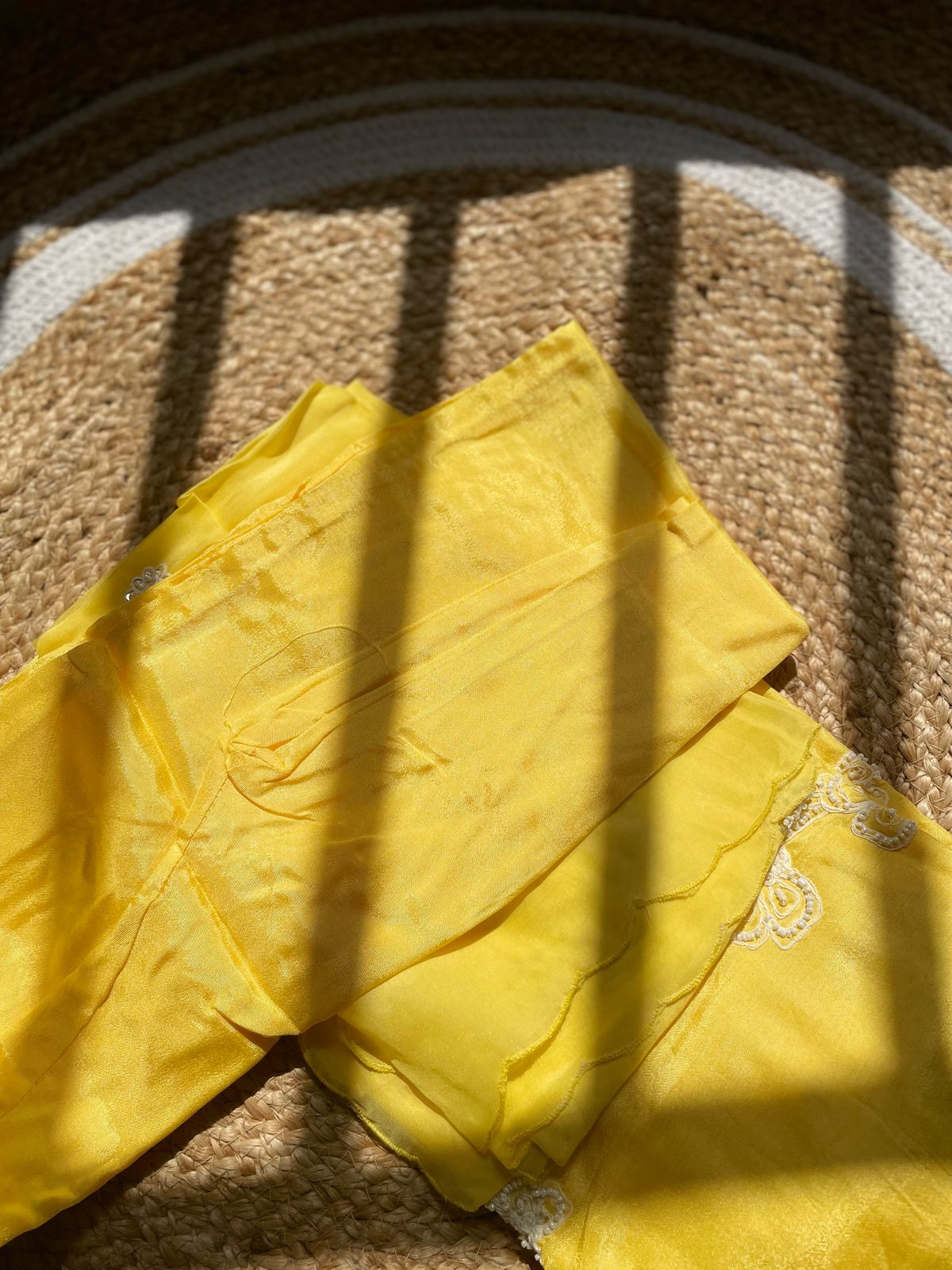 Lemon Elegant Tissue Silk Suit – Handcrafted Embroidery & Sheer Elegance