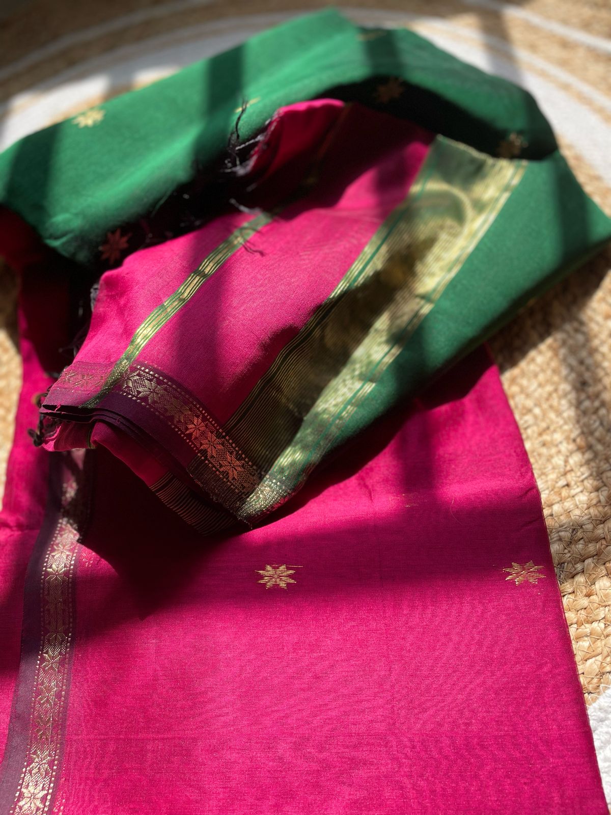 Maheshwari Tissue Silk Saree – Handwoven Elegance with Zari Border