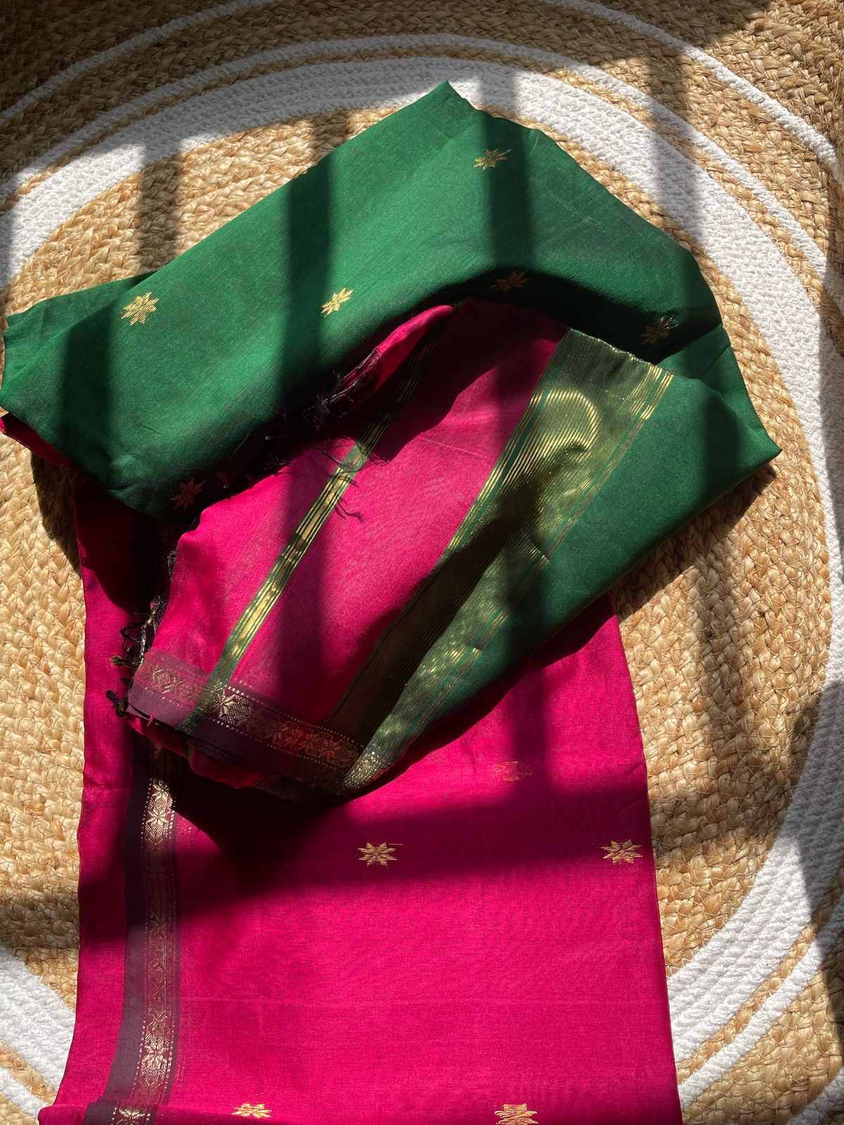 Maheshwari Tissue Silk Saree – Handwoven Elegance with Zari Border