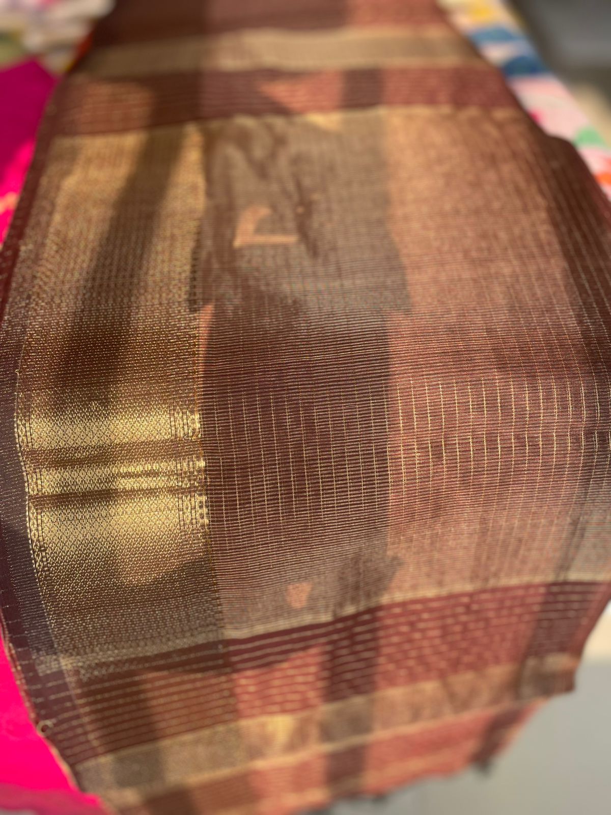 Handcrafted Maheshwari Silk Cotton Saree with Elegant Patterns