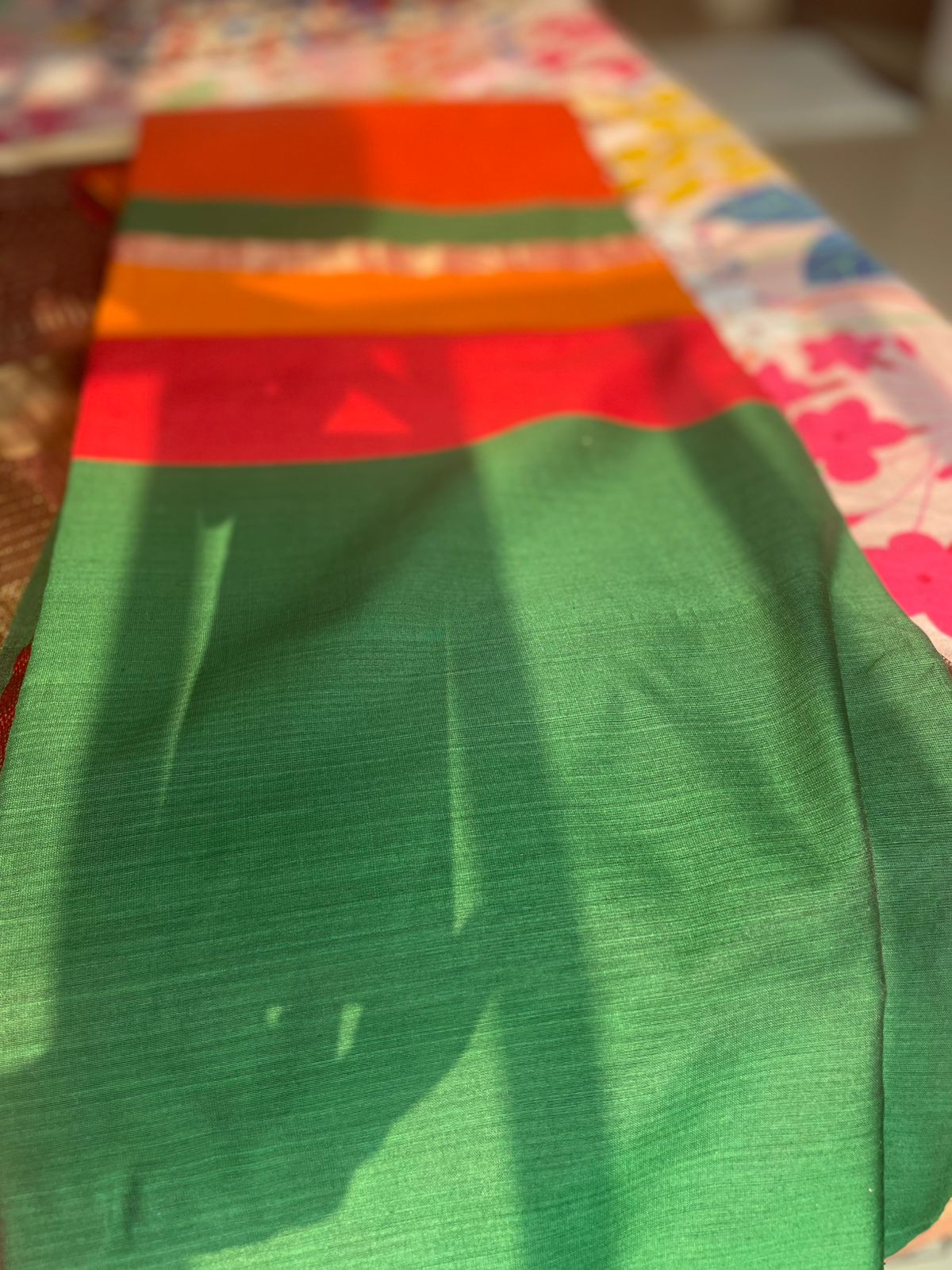 Handcrafted Maheshwari Silk Cotton Saree with Elegant Patterns