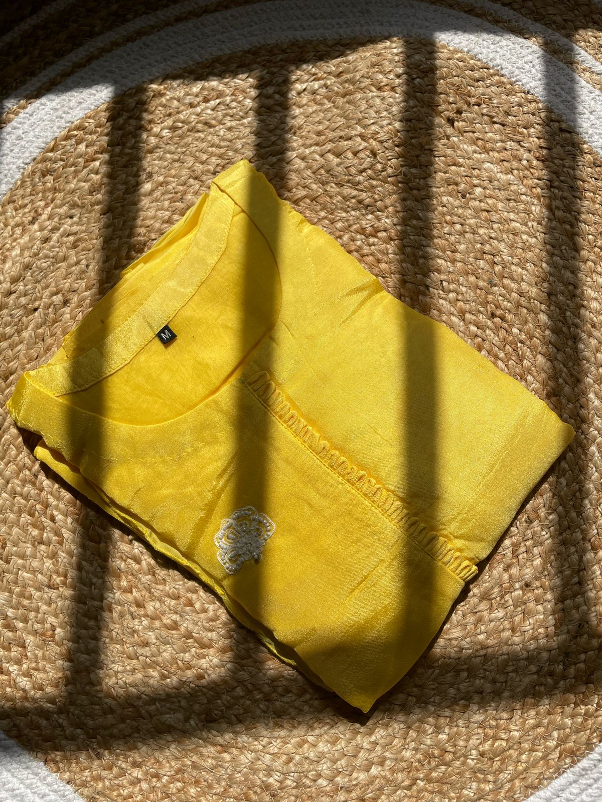 Lemon Elegant Tissue Silk Suit – Handcrafted Embroidery & Sheer Elegance